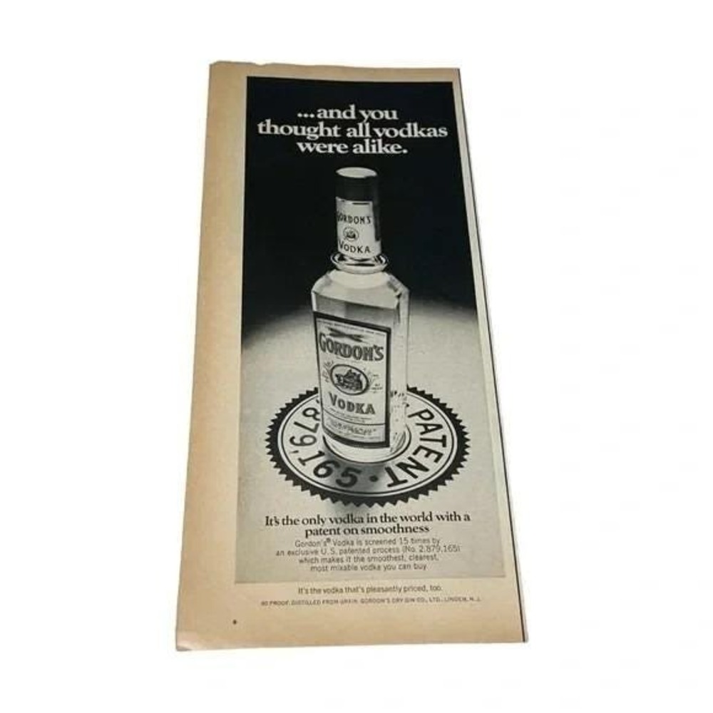 1970 Gordons Vodka Linden New Jersey Original Vintage Print Ad